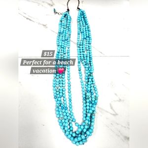 Beautiful turquoise inspired beaded necklace